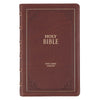 Triple Pane Frame Saddle Tan Full-grain Leather King James Version Deluxe Gift Bible with Thumb Index