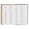 Triple Pane Frame Saddle Tan Full-grain Leather King James Version Deluxe Gift Bible with Thumb Index