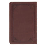 Triple Pane Frame Saddle Tan Full-grain Leather King James Version Deluxe Gift Bible with Thumb Index