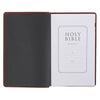 Triple Pane Frame Saddle Tan Full-grain Leather King James Version Deluxe Gift Bible with Thumb Index