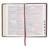 Triple Pane Frame Saddle Tan Full-grain Leather King James Version Deluxe Gift Bible with Thumb Index