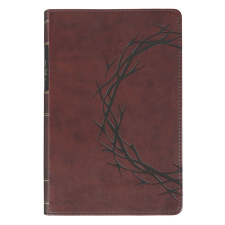 Camel Tan Genuine Leather Personal-Size Giant Print Compact King James Version Bible