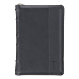 Black Faux Leather Personal-size Giant Print Zippered Compact King James Version Bible