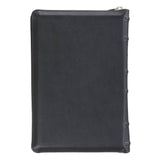 Black Faux Leather Personal-size Giant Print Zippered Compact King James Version Bible