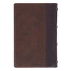Spice-brown and Burgundy Faux Leather Personal-Size Giant Print Compact King James Version Bible