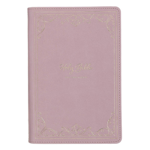 Dusty Rose Faux Leather Personal-Size Giant Print Compact King James Version Bible