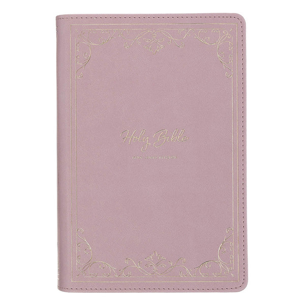 Dusty Rose Faux Leather Personal-Size Giant Print Compact King James Version Bible