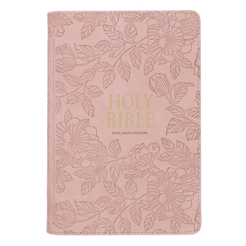 Blush Pink Faux Leather Personal-Size Giant Print Compact King James Version Bible
