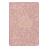 Blush Pink Faux Leather Personal-Size Giant Print Compact King James Version Bible