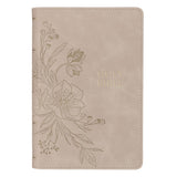 Taupe Faux Leather Personal-Size Giant Print Compact King James Version Bible