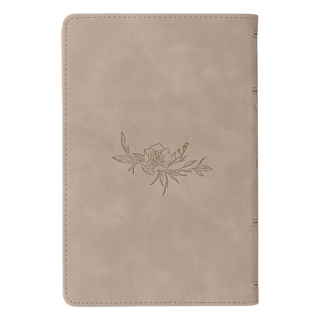 Taupe Faux Leather Personal-Size Giant Print Compact King James Version Bible