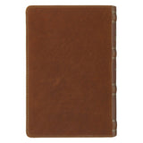 Camel Tan Genuine Leather Personal-Size Giant Print Compact King James Version Bible