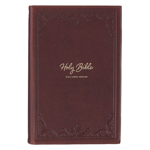 Chestnut Brown Genuine Leather Giant Print Reader’s Edition King James Version Bible