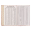 Whisper Pink Floral Faux Leather Large Print Thinline King James with Thumb Index