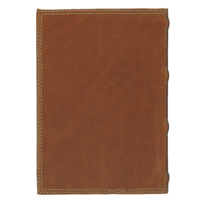 Lion Camel Tan Genuine Leather Compact King James Version Bible