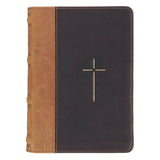 Cross Brown & Tan Genuine Leather Compact King James Version Bible