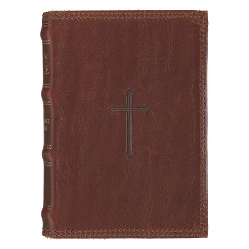 Spice-brown Genuine Leather King James Version Pocket Bible