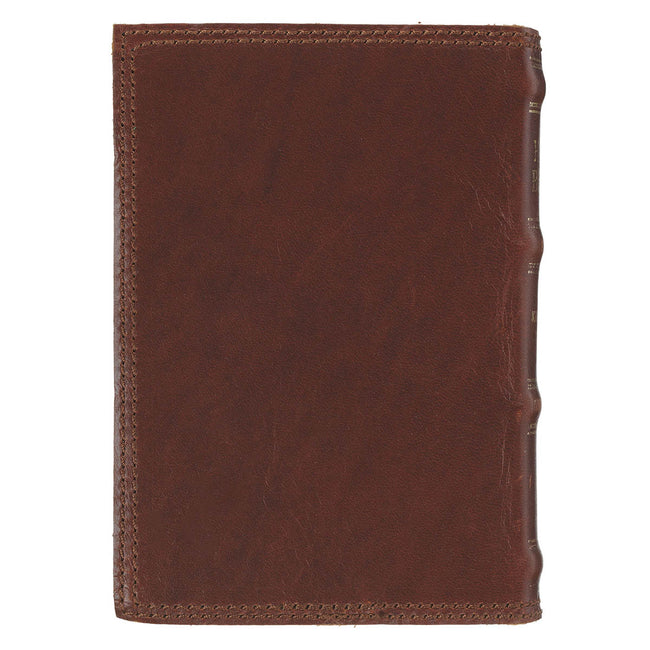 Spice-brown Genuine Leather King James Version Pocket Bible
