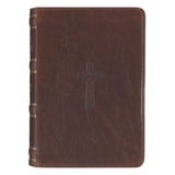Mahogany Brown Genuine Leather Large Print Compact Bible