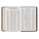 Mahogany Brown Genuine Leather Large Print Compact Bible