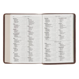 Mahogany Brown Genuine Leather Large Print Compact Bible