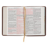 Mahogany Brown Genuine Leather Large Print Compact Bible