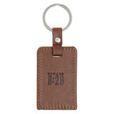 God Works for the Good Brown Faux Leather Keychain - Romans 8:28