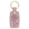 Be Joyful Dusty Mauve Faux Leather Keychain - 1 Thessalonians 5:16