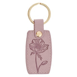 Be Joyful Dusty Mauve Faux Leather Keychain - 1 Thessalonians 5:16