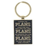 The Plans Modern Blue Grid Keychain in a Gift Tin - Jeremiah 29:11 - KI Gifts Christian Supplies