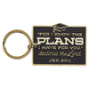 I Know the Plans Black and Gold Metal Keychain in Gift Tin - Jeremiah 29:11 - KI Gifts Christian Supplies