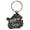 Man of God Black and Silver Metal Keychain - 1 Timothy 6:11 - KI Gifts Christian Supplies