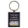 You Are A Great Teacher Blue Metal Keychain - Numbers 6:24 - KI Gifts Christian Supplies