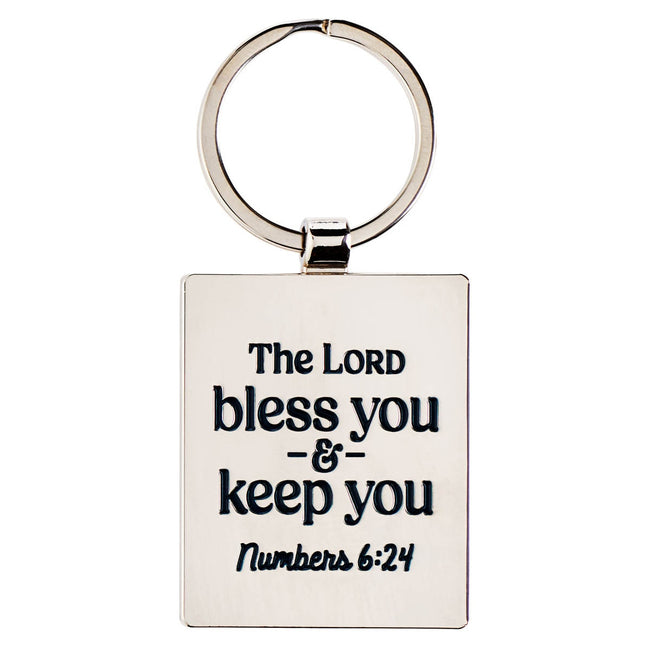 You Are A Great Teacher Blue Metal Keychain - Numbers 6:24