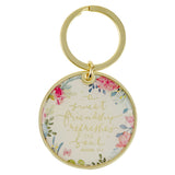 Sweet Friendship Bright Floral Wreath Keychain - Proverbs 27:9 - KI Gifts Christian Supplies