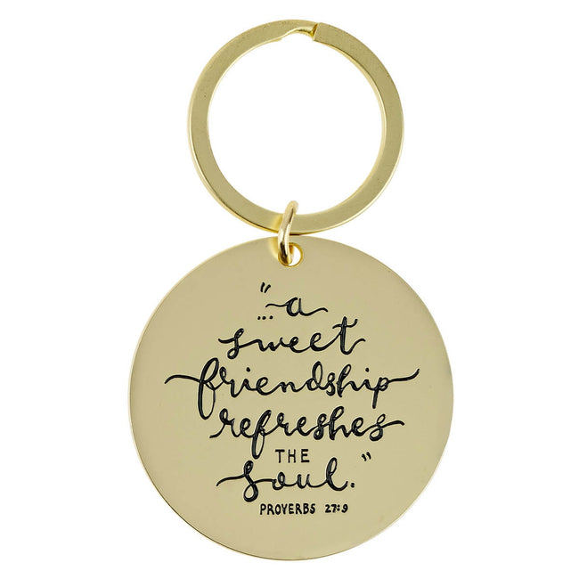 Sweet Friendship Bright Floral Wreath Keychain - Proverbs 27:9