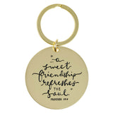 Sweet Friendship Bright Floral Wreath Keychain - Proverbs 27:9