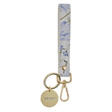 Pray Blue Floral Faux Leather Wristlet Keychain - Job 22:27