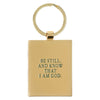 Be Still Green Epoxy-filled Metal Keychain - Psalm 46:10