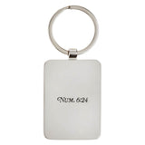 The Lord Bless You Midnight Blue Epoxy-filled Silver Metal Keychain - Numbers 6:24