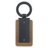 Be Strong Tan Faux Leather and Gunmetal Gray Keychain - Ephesians 6:10