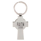Faith Silver Celtic Cross Metal Keychain - Hebrews 1:11