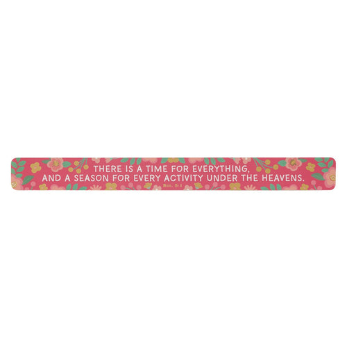 Time for Everything Pink Floral Large Magnetic Strip - Ecclesiastes 3:1 - KI Gifts Christian Supplies