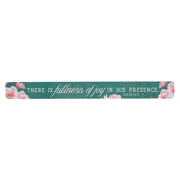Fullness of Joy Teal Foral Large Magnetic Strip - Psalm 16:11 - KI Gifts Christian Supplies