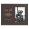 Man of God Brown Faux Leather Photo Frame - 1 Timothy 6:11 - KI Gifts Christian Supplies
