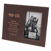 Man of God Brown Faux Leather Photo Frame - 1 Timothy 6:11