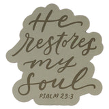 He Restores My Soul Green Magnet - Psalm 23:3 - KI Gifts Christian Supplies
