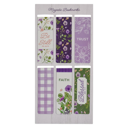 Blessed is the One Purple Floral Compact Mirror - Jeremiah 17:7