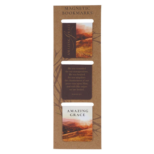 Amazing Grace Die-cut Magnetic Bookmark Set - Isaiah 53:3 - KI Gifts Christian Supplies