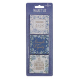 Strength and Dignity Blue Cottage Garden Magnet Set - Proverbs 31:25